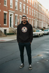Black hoodie with 'Phish' logo on a white background