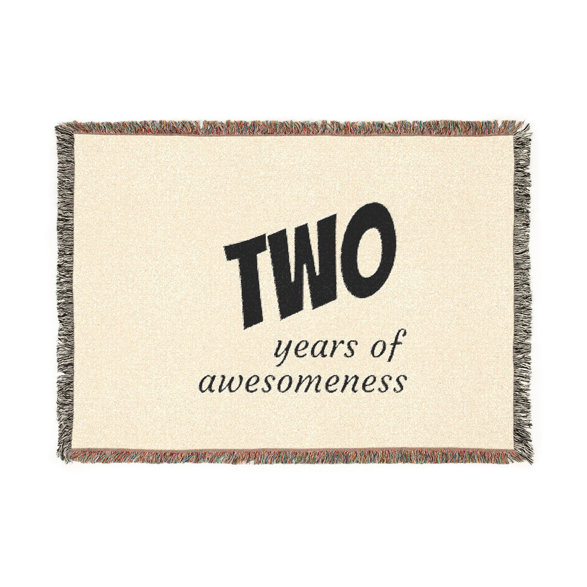Two Years of Awesomeness woven blanket front view