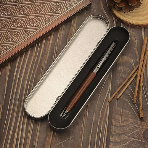 Wooden ballpoint pen tip detail