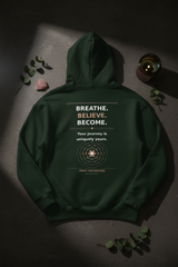 Breathe Believe Become - Forest Green Back Flat Lay