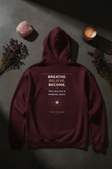 Breathe Believe Become - Maroon Back Flat Lay