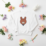 Bunny Crewneck White Flat-Lay