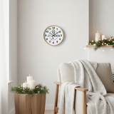 Let It Snow Clock Natural Wood