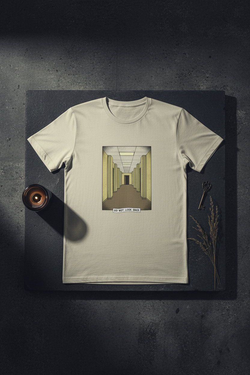 Liminal Space Hallway Tee - Natural Cream Flat Lay