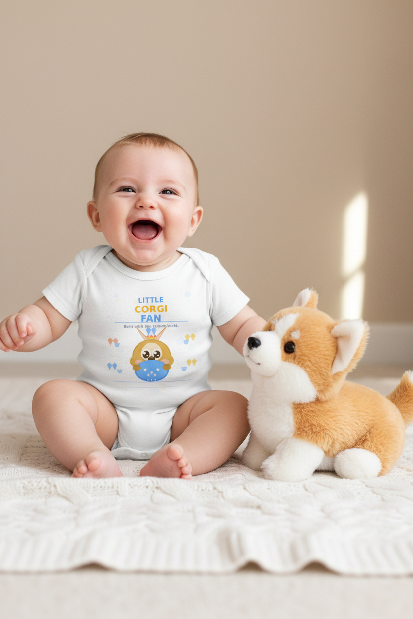 Little Corgi Fan White