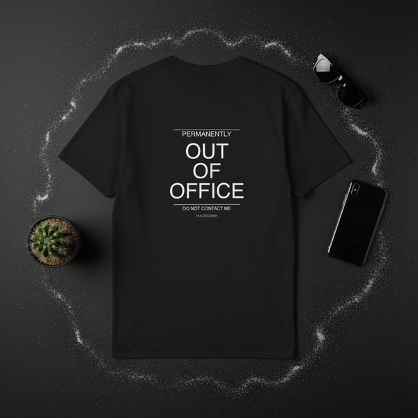 Out Of Office Black Flat-Lay