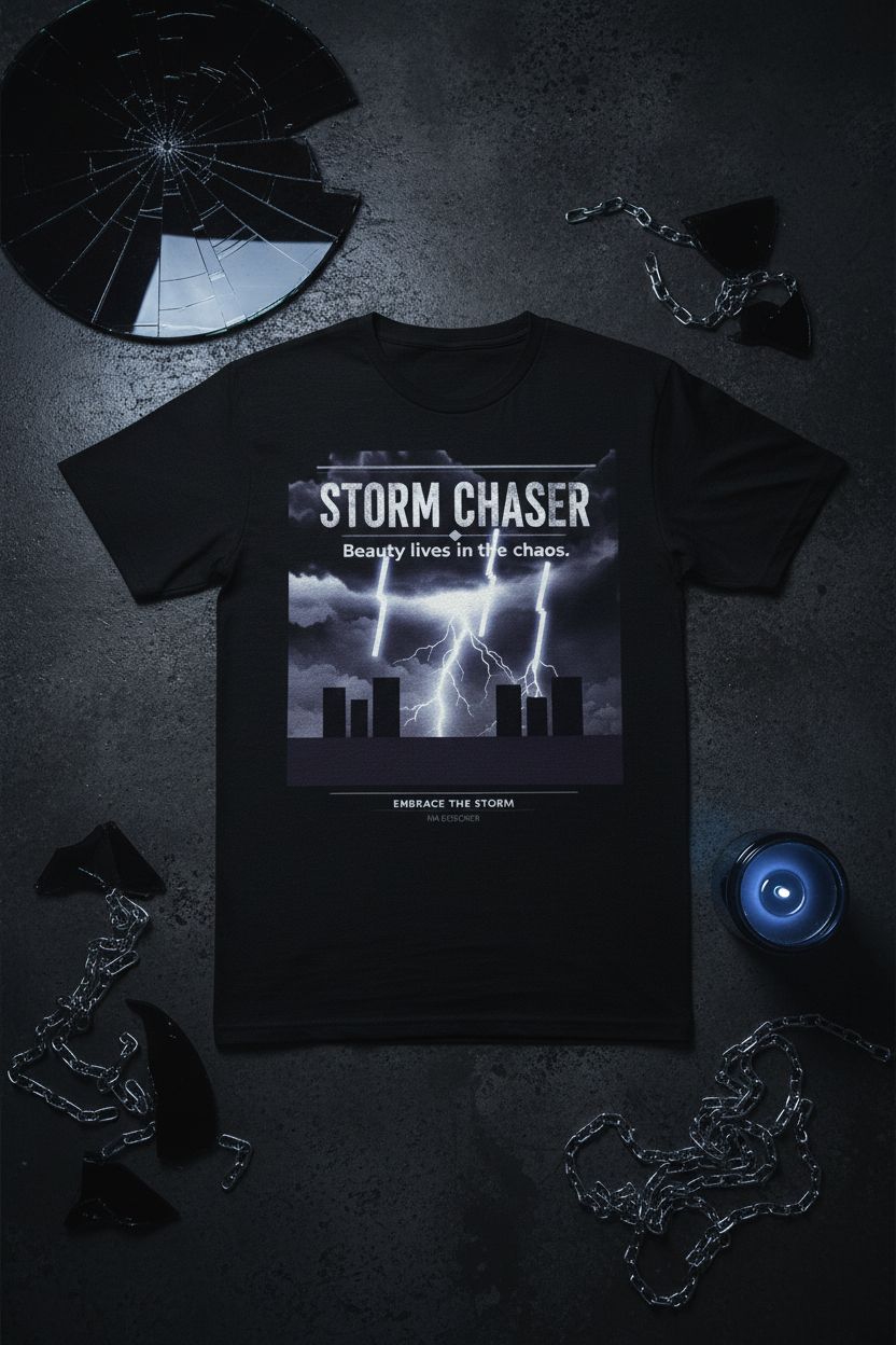 Storm Chaser Tee - Black Heather Flat Lay