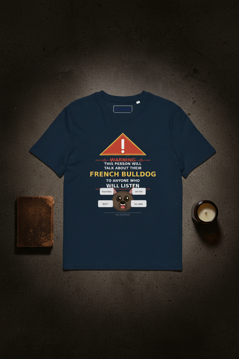 Warning Frenchie Tee - French Navy